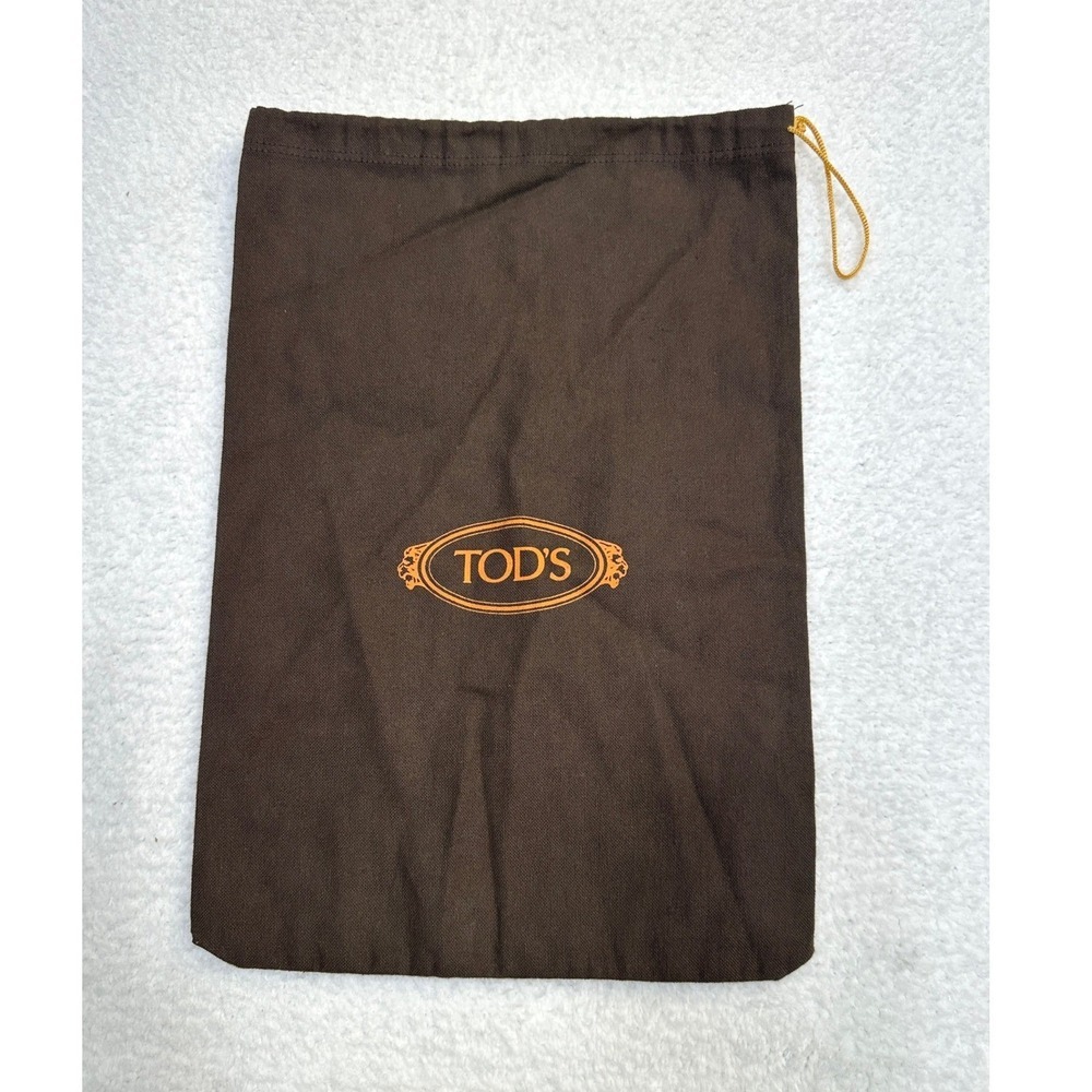 TODS Brown Drawstring Shoe Dust Bag Storage Pouch Wide 10 in x 14 in Length